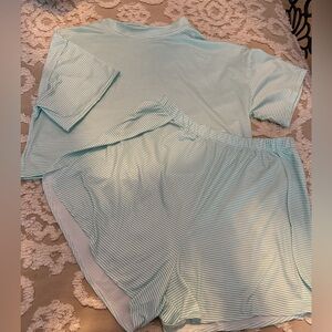 Striped Sleepwear Set in Light Blue